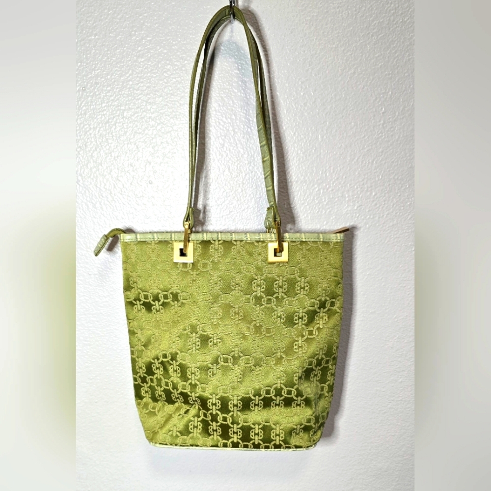 Bueno Green Monogram Shoulder Bag